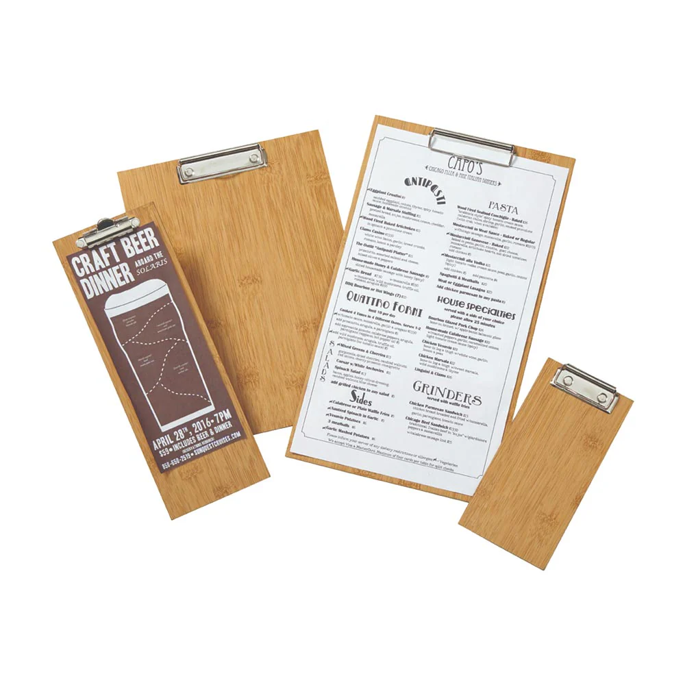 American Metalcraft BB4 & 4-1/2" x 12-1/2" Bamboo Menu Holder Clipboard - Image 2