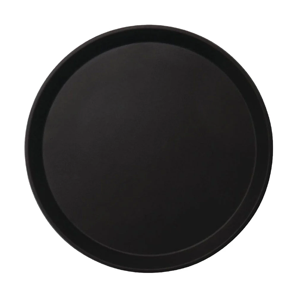 Cambro 1100CT110 Camtread Round Server Tray, Black, 11"