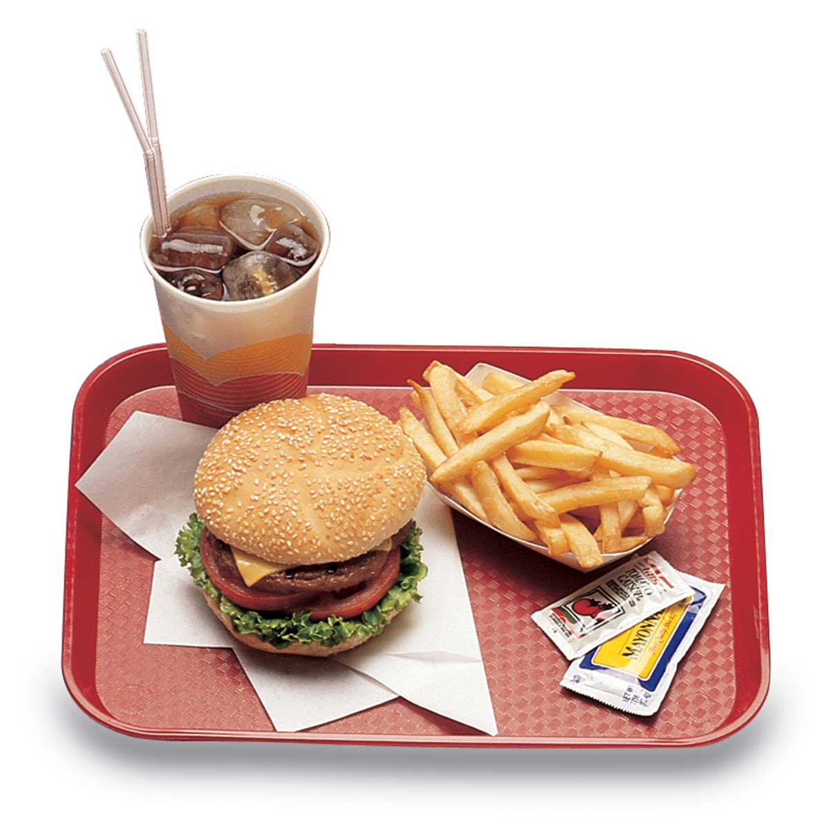 Cambro 1418FF163 Fast Food Tray, Red, 18" x 14" - Image 3