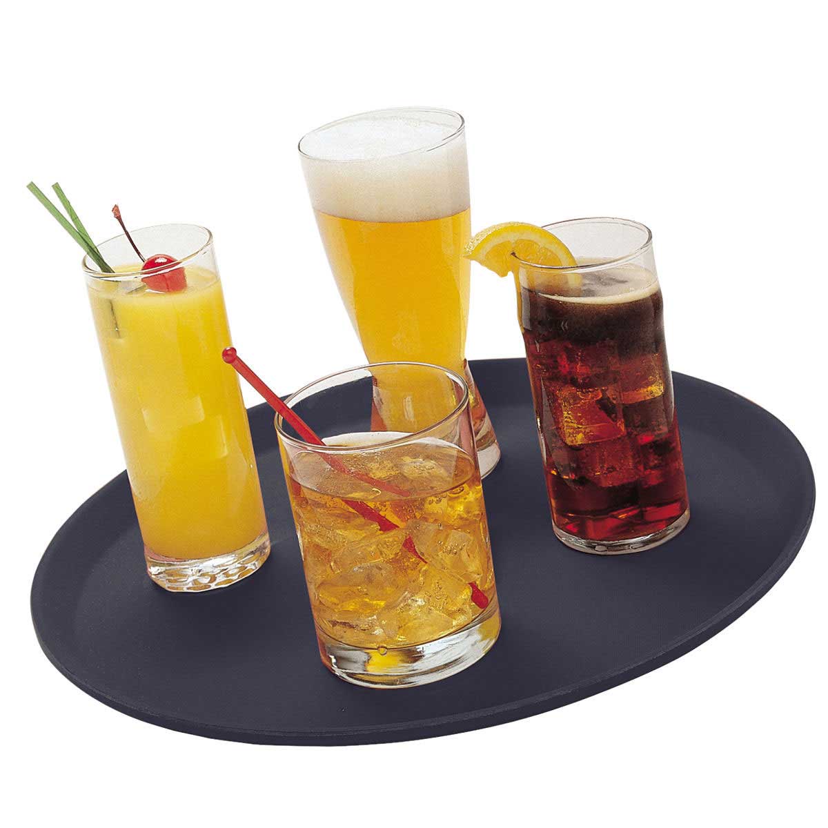 Cambro 1600CT110 Camtread Round Server Tray, Black, 16" - Image 2