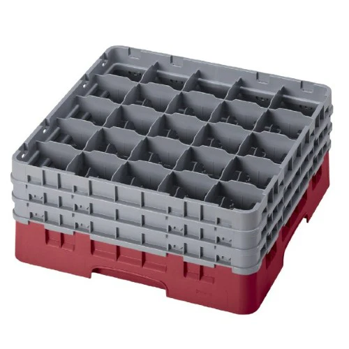 Cambro 25S738416 Camrack Glass Rack, Cranberry, 25 Compartment