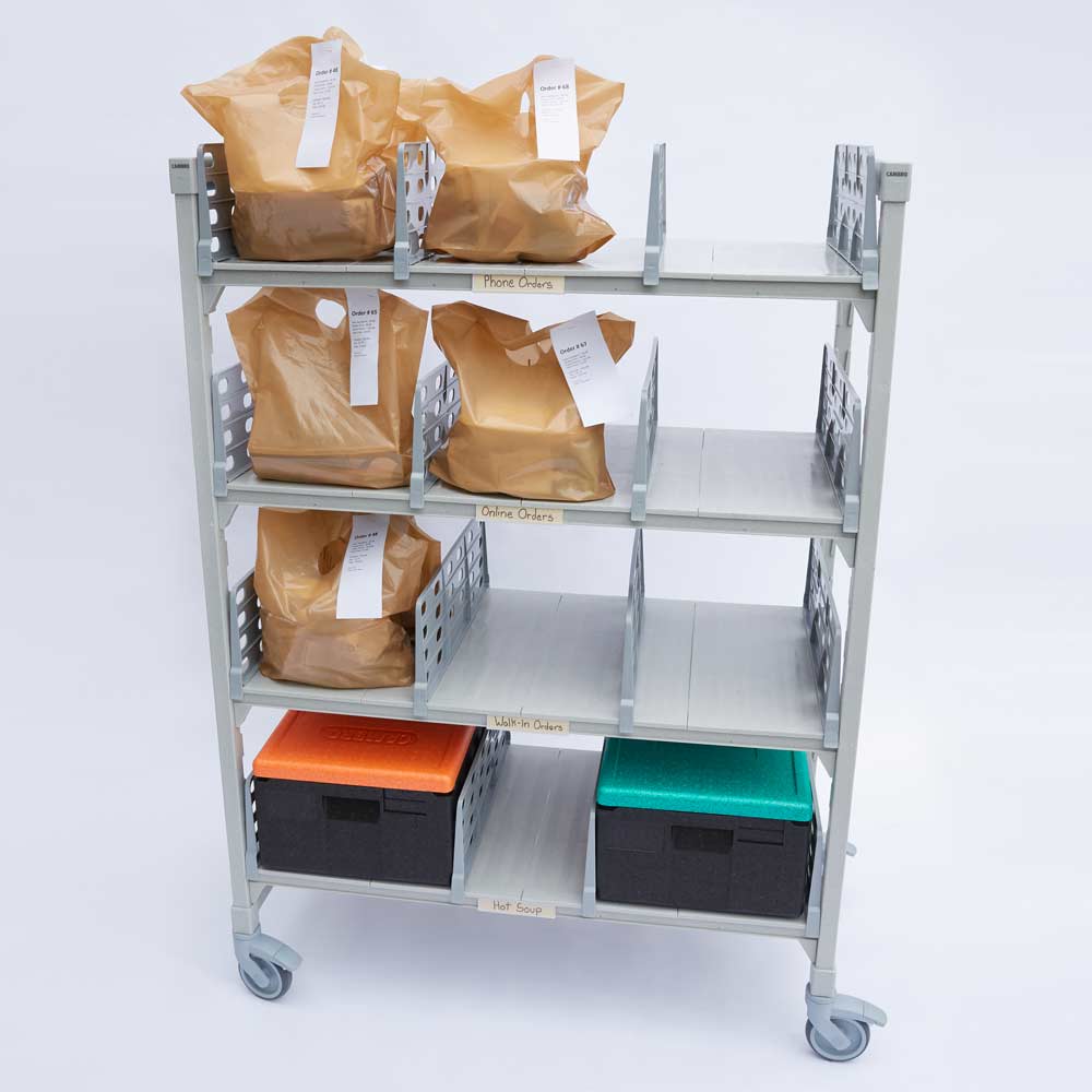 Cambro CPM244867FX3480 Camshelving Premium Series Flex Station, 1 Shelf, 3 Tiers w/ Angled Divider Bars, 24" x 48" x 67" - Image 2