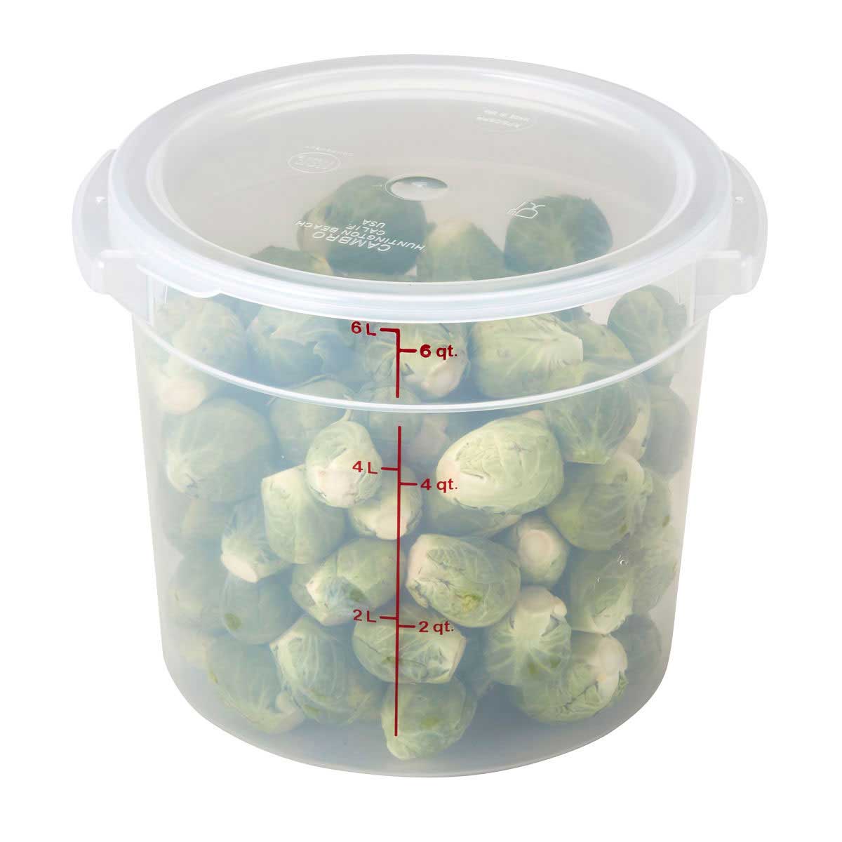 Cambro RFS6PP190 Round Storage Container, Translucent, 6 qt. - Image 3