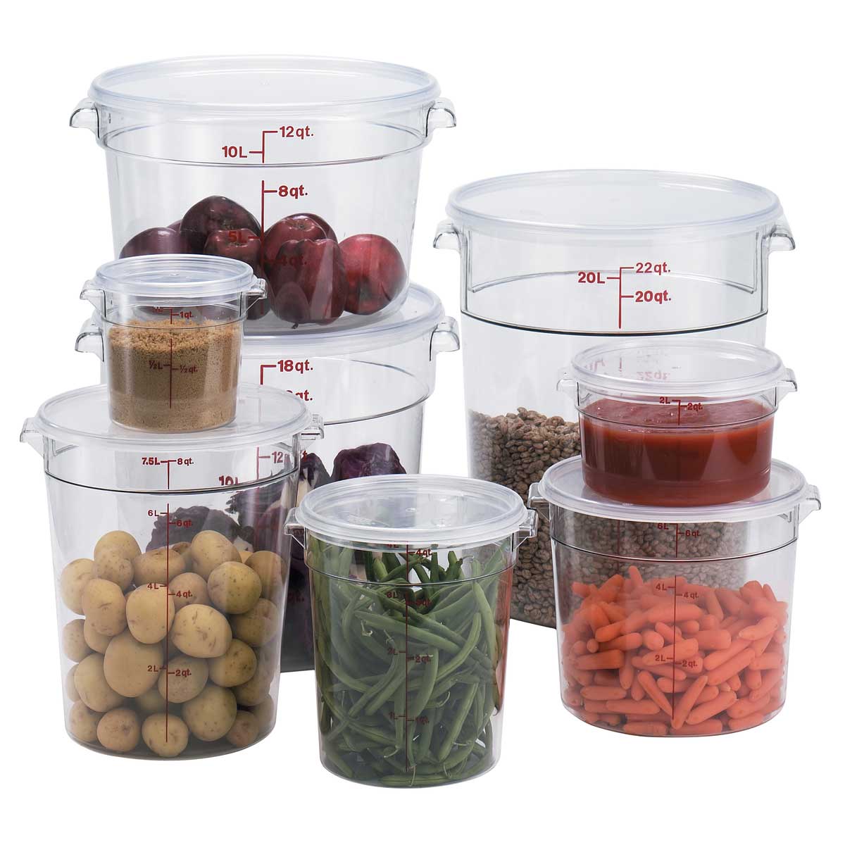 Cambro RFSCW6135 Camwear Round Storage Container, Clear, 6 qt. - Image 3