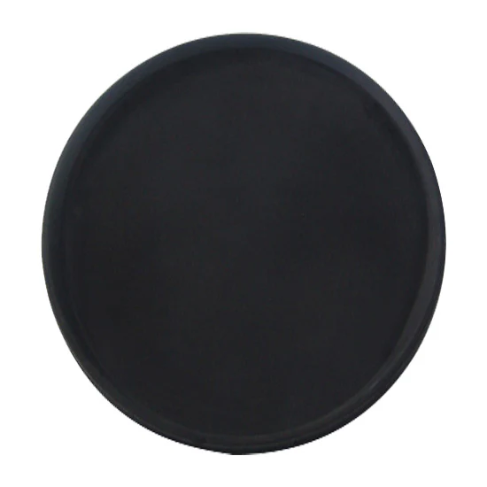 Culinary Essentials 859308 Round Bar Serving Tray, Black, 11"