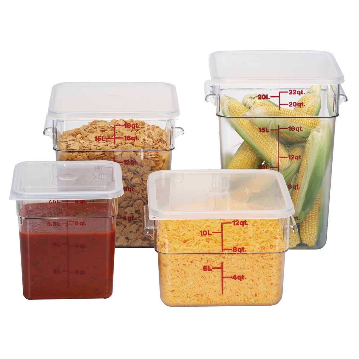 Culinary Essentials by Cambro 18SFSCW135 CamSquare Camwear Storage Container, Clear, 18 qt. - Image 3