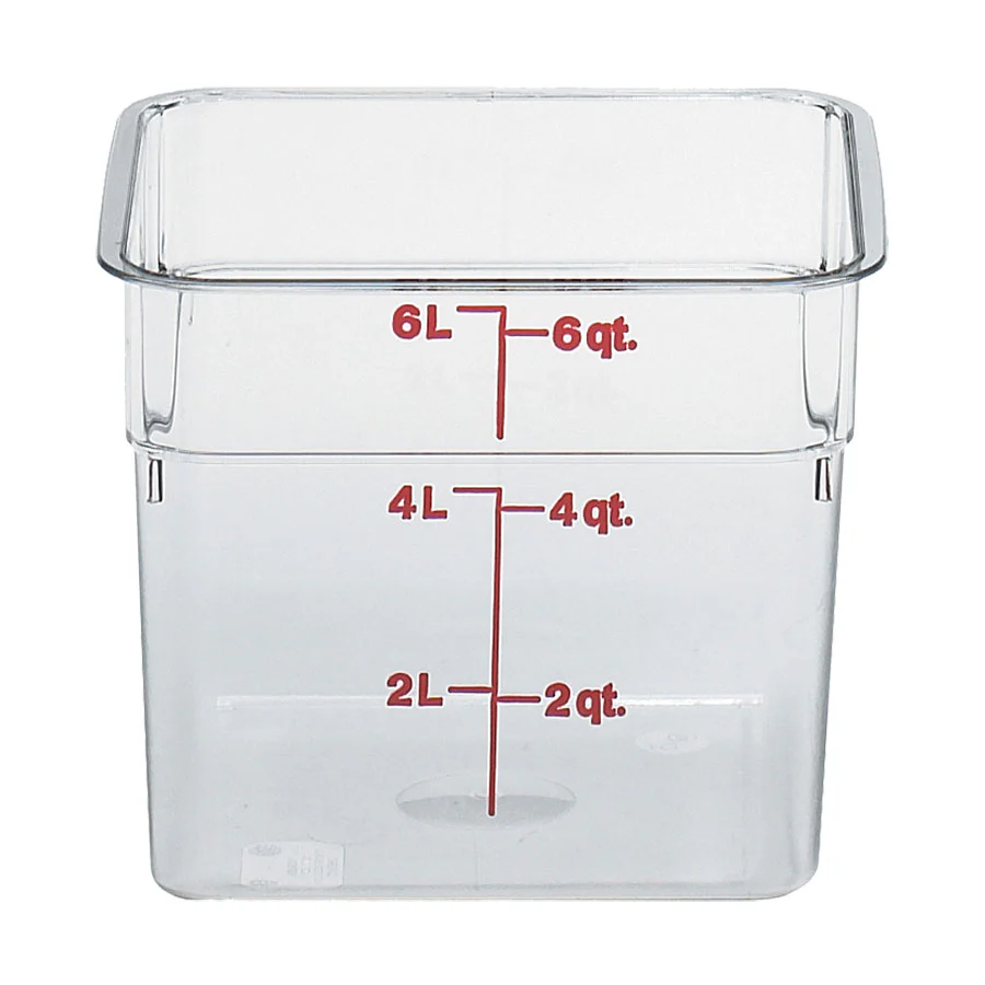 Culinary Essentials by Cambro 6SFSCW135 CamSquare Camwear Storage Container, Clear, 6 qt.