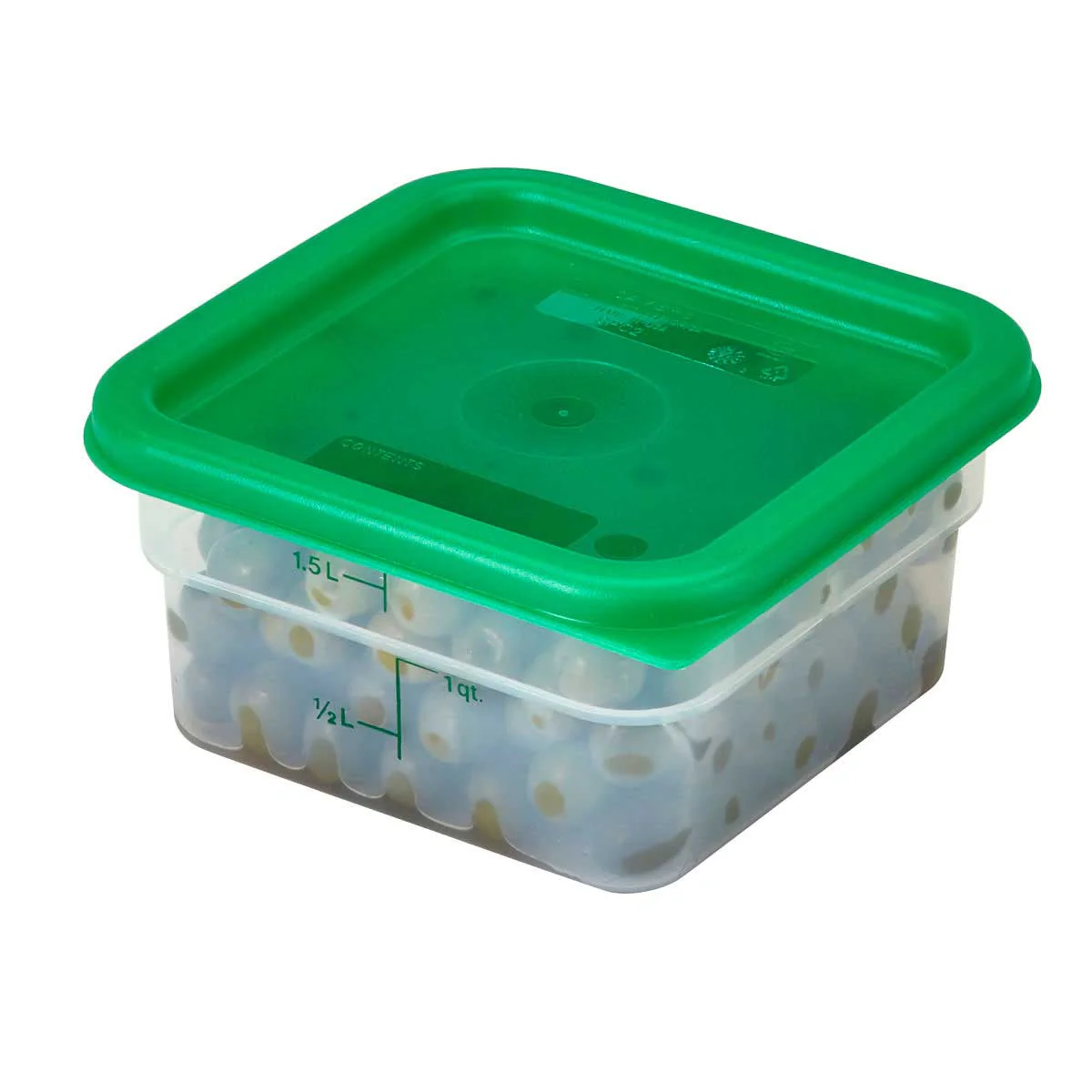 Culinary Essentials by Cambro SFC2452 CamSquare Storage Container Lid, Kelly Green, 2 & 4 qt. - Image 3