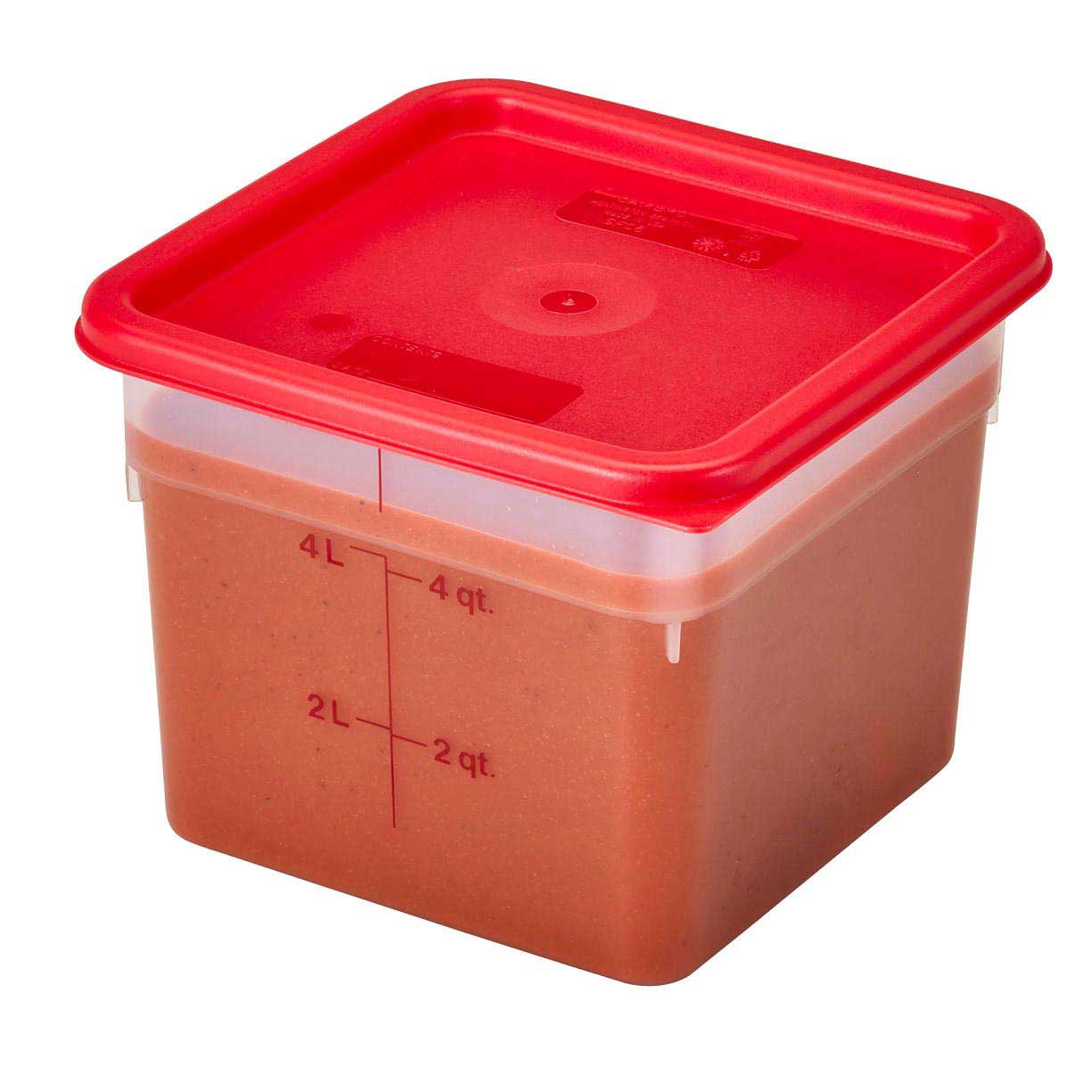 Culinary Essentials by Cambro SFC6451 CamSquare Storage Container Lid, Winter Rose, 6 & 8 qt. - Image 3