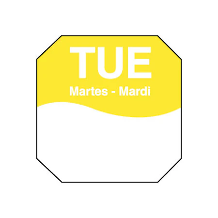 DayMark 1100602 "Tue" MoveMark Octagon Dot Labels, 1", Roll of 1,000