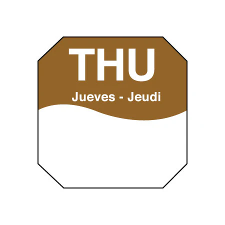 DayMark 1100604 "Thu" MoveMark Octagon Dot Labels, 1", Roll of 1,000