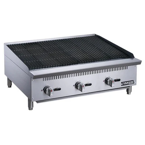 Dukers DCCB36 Gas Countertop Charbroiler, Radiant, 3 Burners, 36"