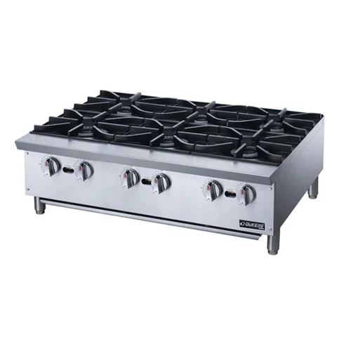 Dukers DCHPB36 Countertop Hotplate w/ Six Burners, Natural Gas, 36"