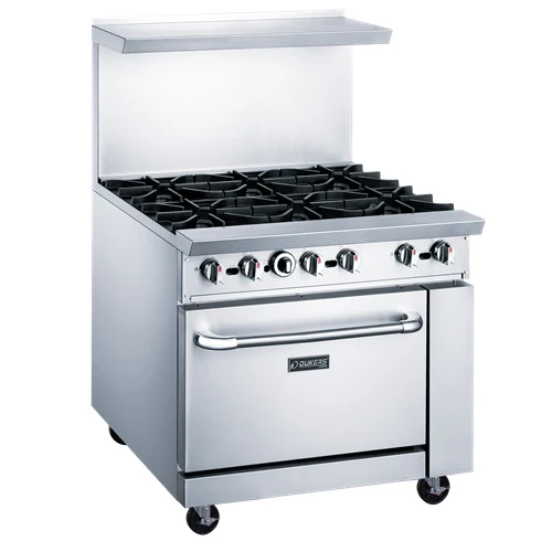 Dukers DCR36 Restaurant Range, 6 Burners, 1 Oven, Natural Gas, 36"