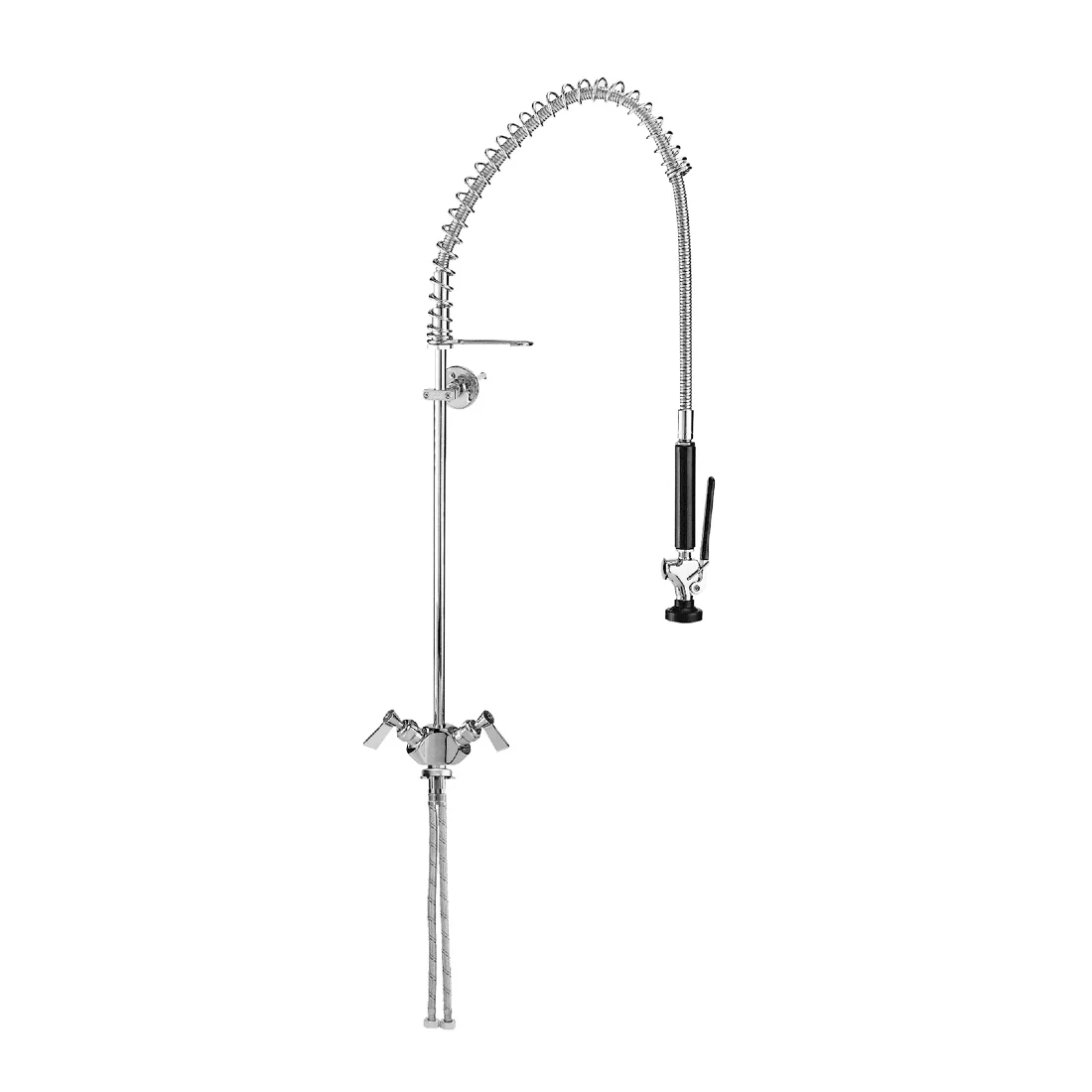 Fisher 53007 Stainless Steel Pre-Rinse Unit, Spring Style, Single Deck