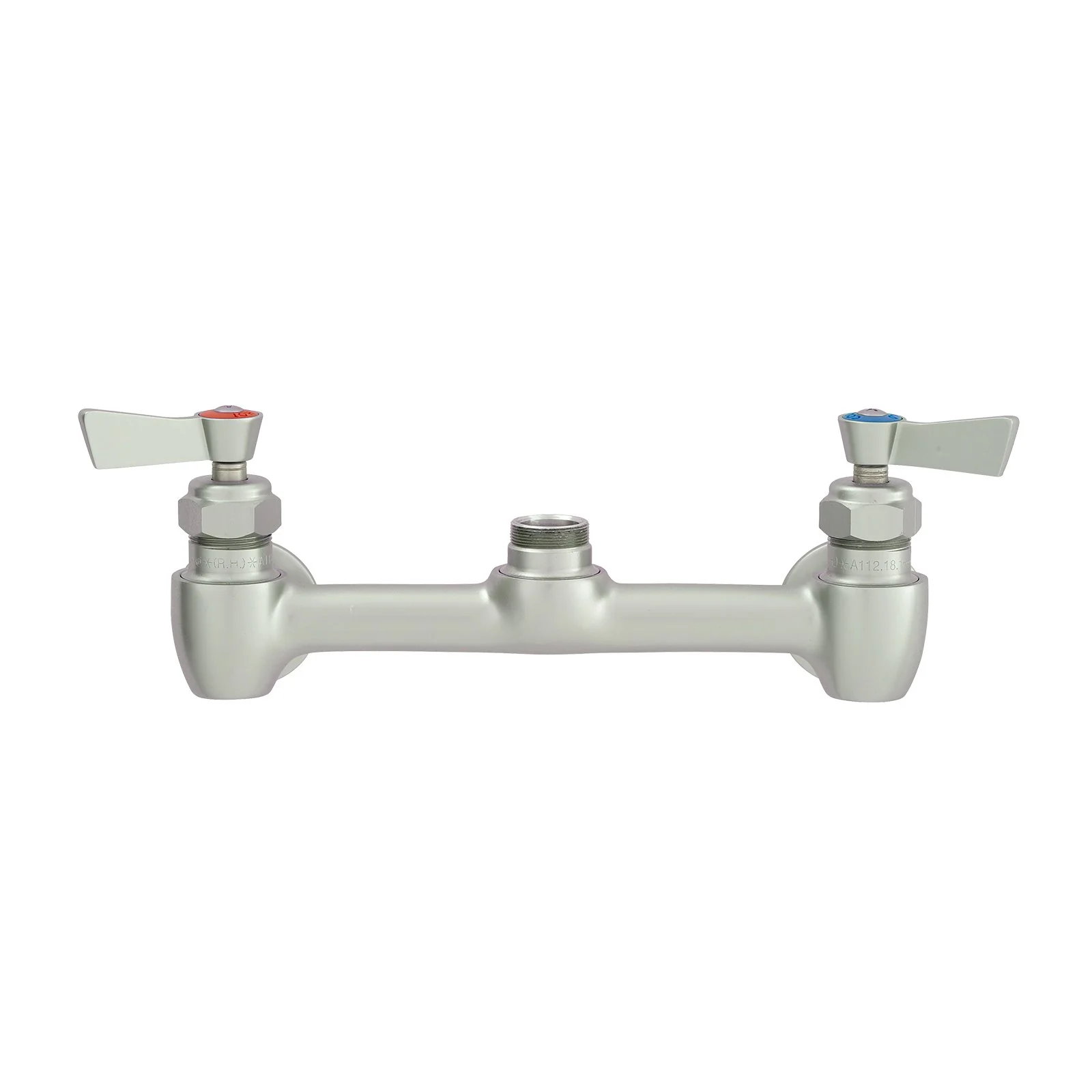 Fisher 61549 Stainless Steel 8" Backsplash Control Valve, Lever Handles, Swivel Outlet, Swivel Stems