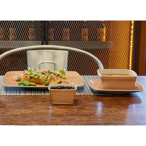 FOH Platewise Mod Square Bowl, Bamboo, 5 oz. - Image 2