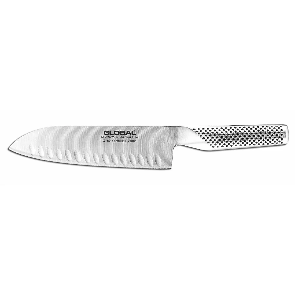 Global G-80 Granton Santoku Knife, 7"