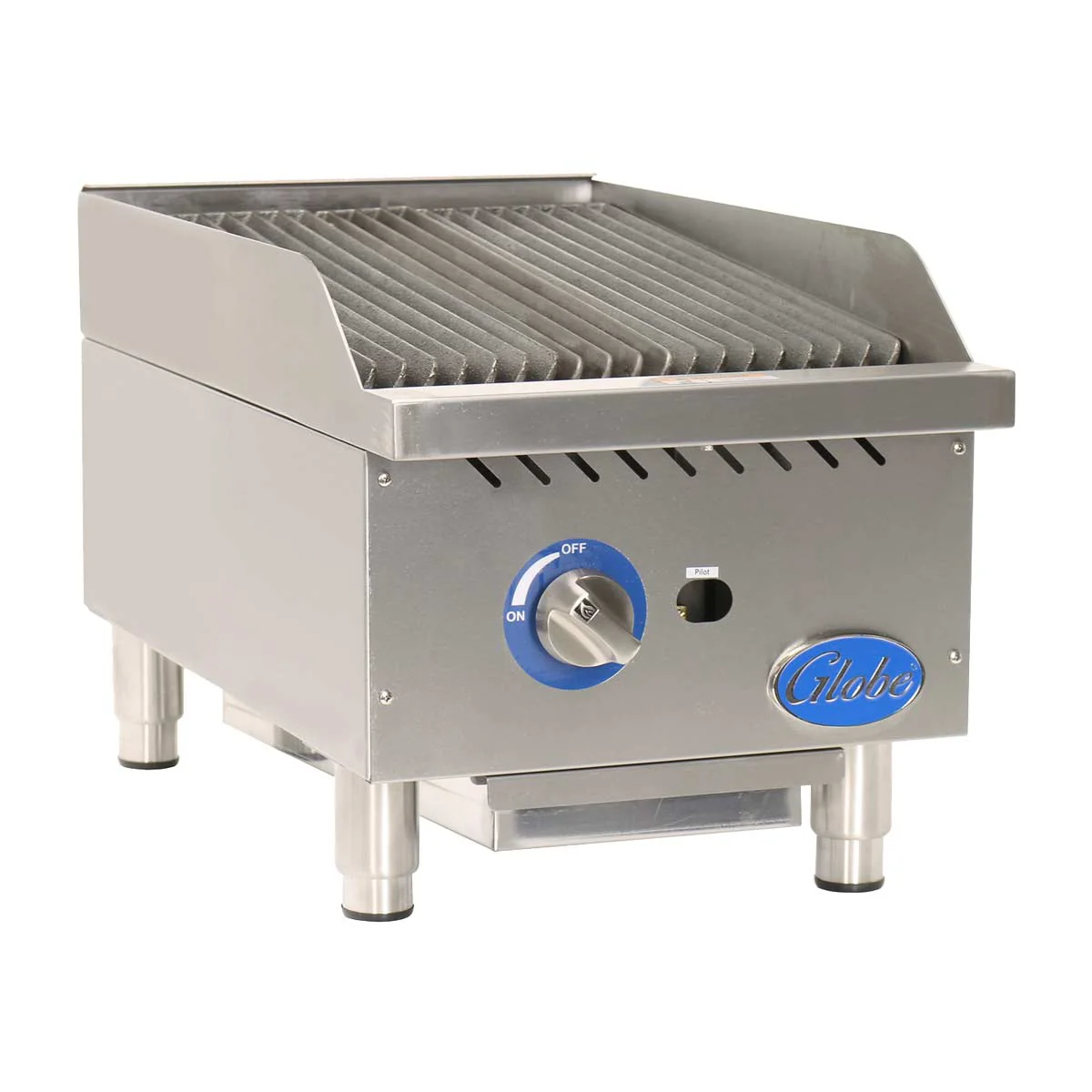 Globe GCB15G-RK Gas Countertop Charbroiler w/ Char Rock Kit, 15"