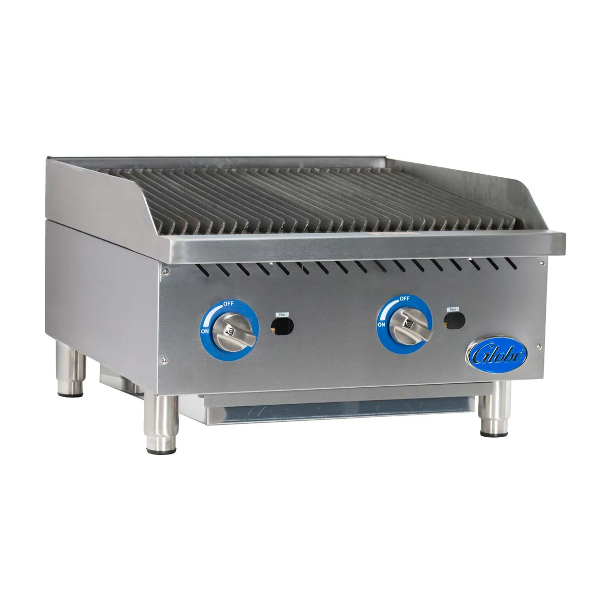 Globe GCB24G-RK Gas Countertop Charbroiler w/ Char Rock Kit, 24"