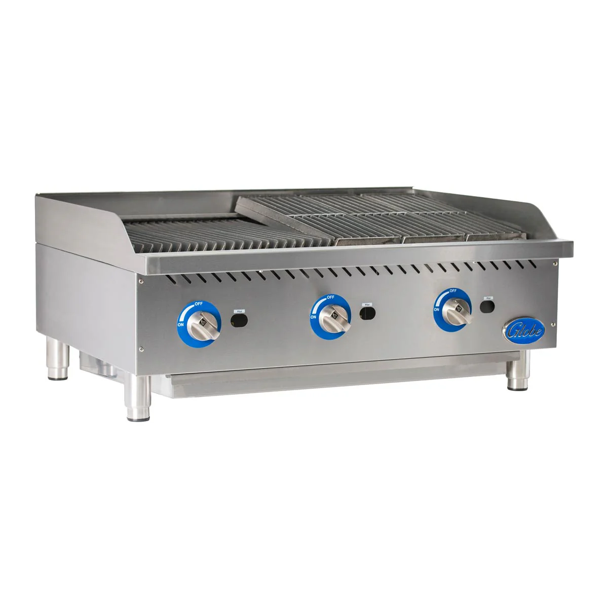 Globe GCB36G-RK Gas Countertop Charbroiler w/ Char Rock Kit, 36"