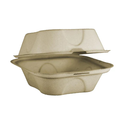 Hinged Fiber Container, 6", Pack of 50