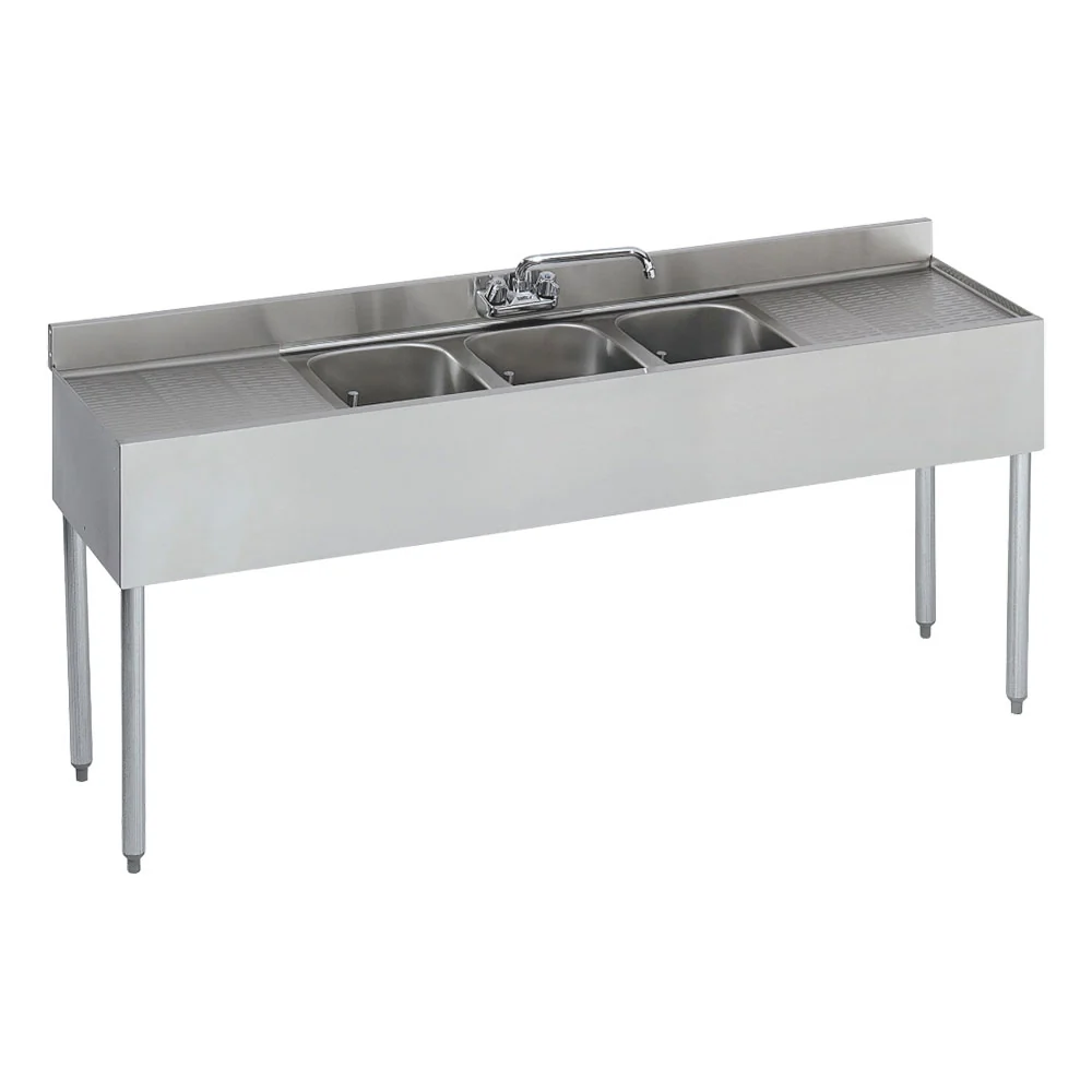 Krowne 18-63C 1800 Series Three Compartment Bar Sink, 72"