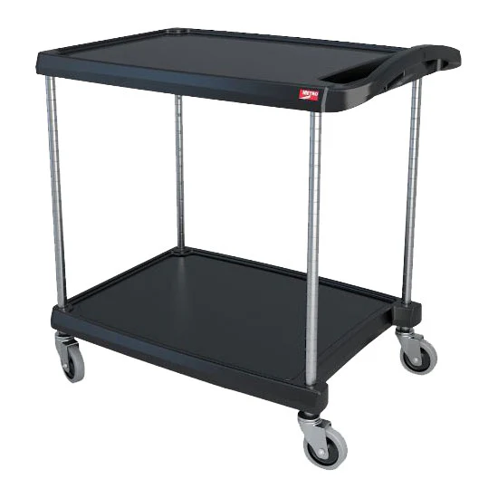 Metro MY2030-24BL MyCart Series Utility / Bus Cart, 2-shelves, Black