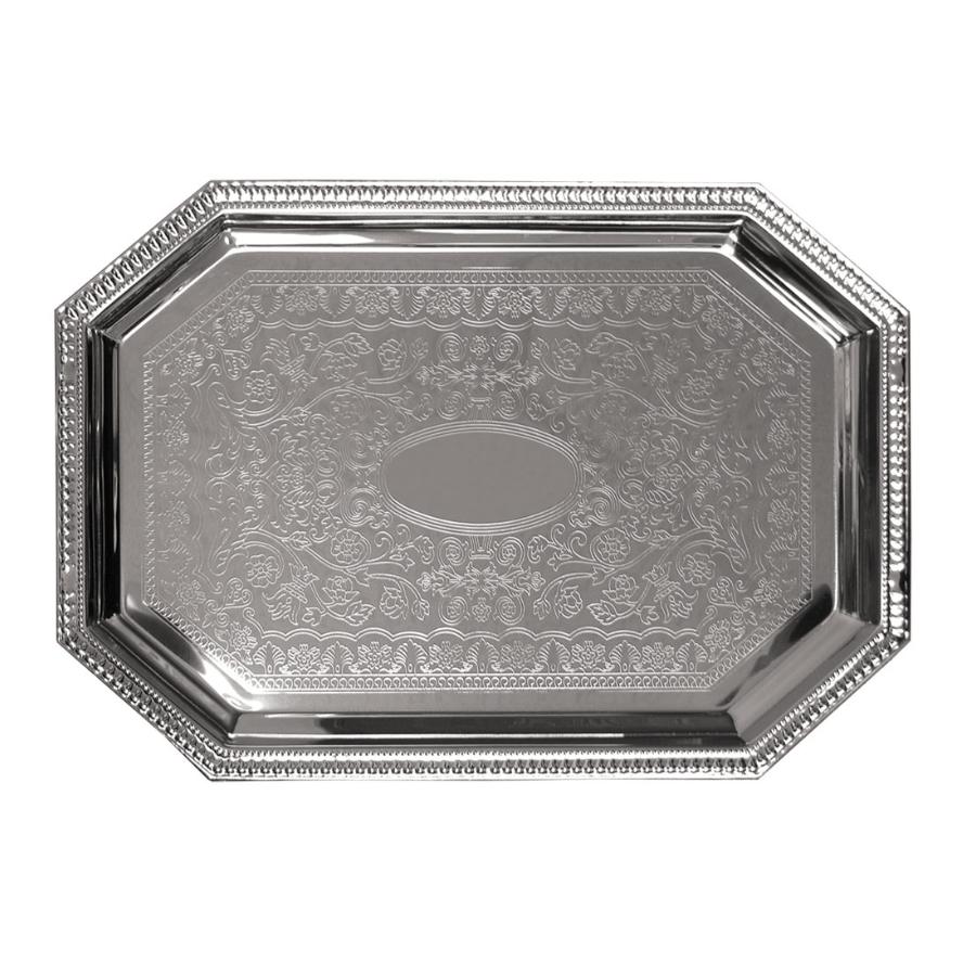 Octagonal Chrome Platter / Tray, 20" x 14"