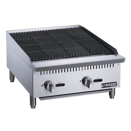 Dukers DCCB24 Gas Countertop Charbroiler, Radiant, 2 Burners, 24"