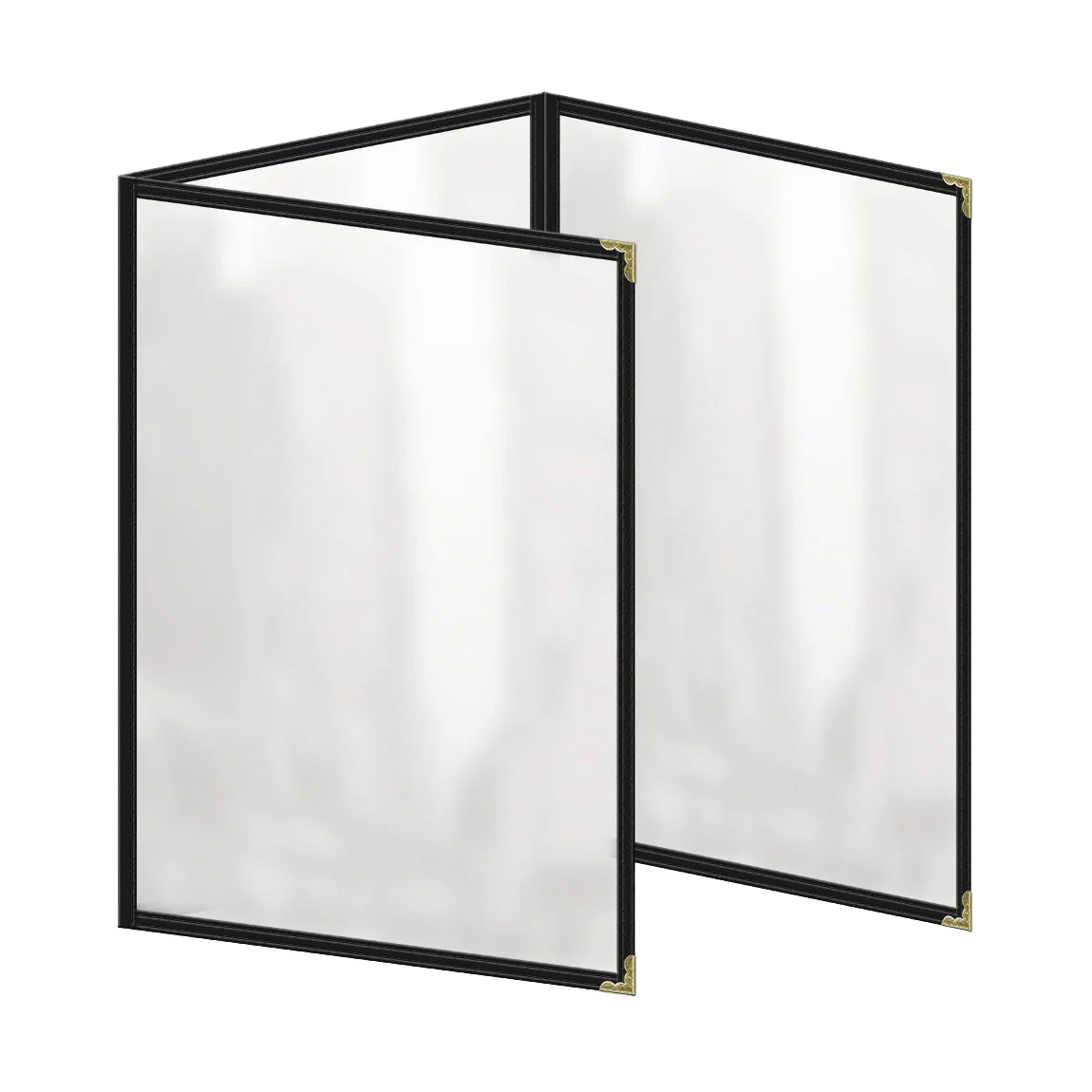 Risch TET-DS-04 Triple Fold Menu Cover, Black, 8-1/2" x 11"