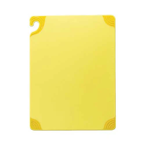 San Jamar CBG182412YL Saf-T-Grip Cutting Board, Yellow, 18" x 24" x 1/2"