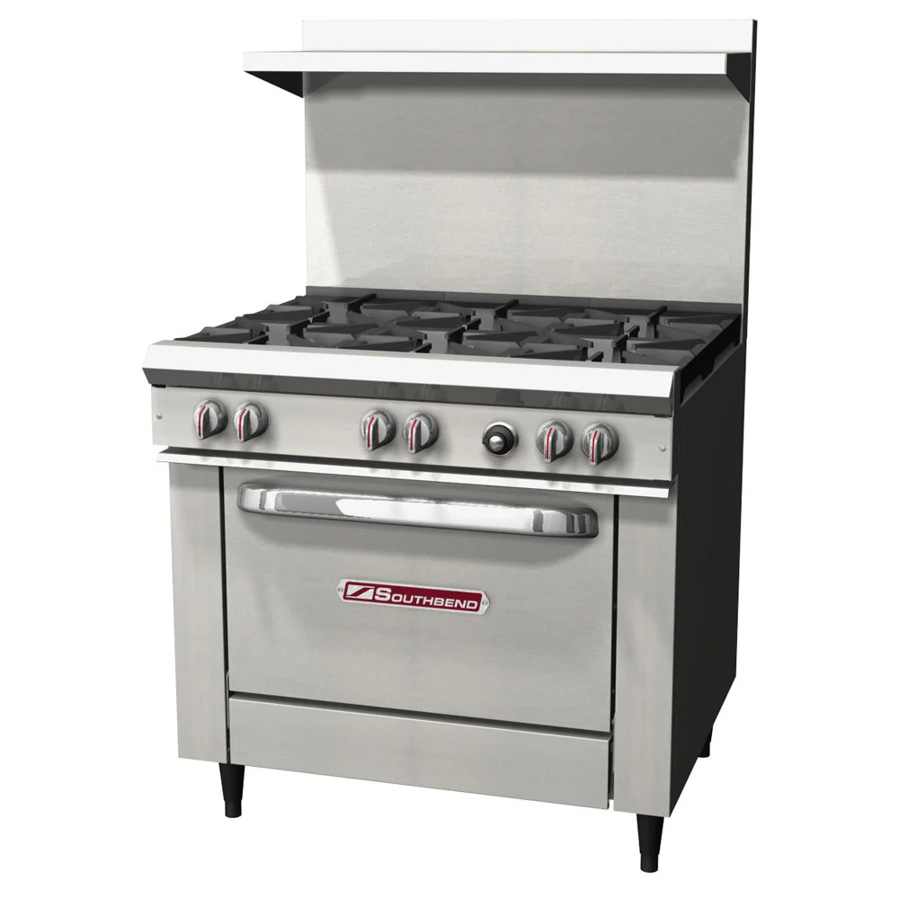 Southbend S36D NAT Range, 6 Burners, 1 Oven, Natural Gas, 36"