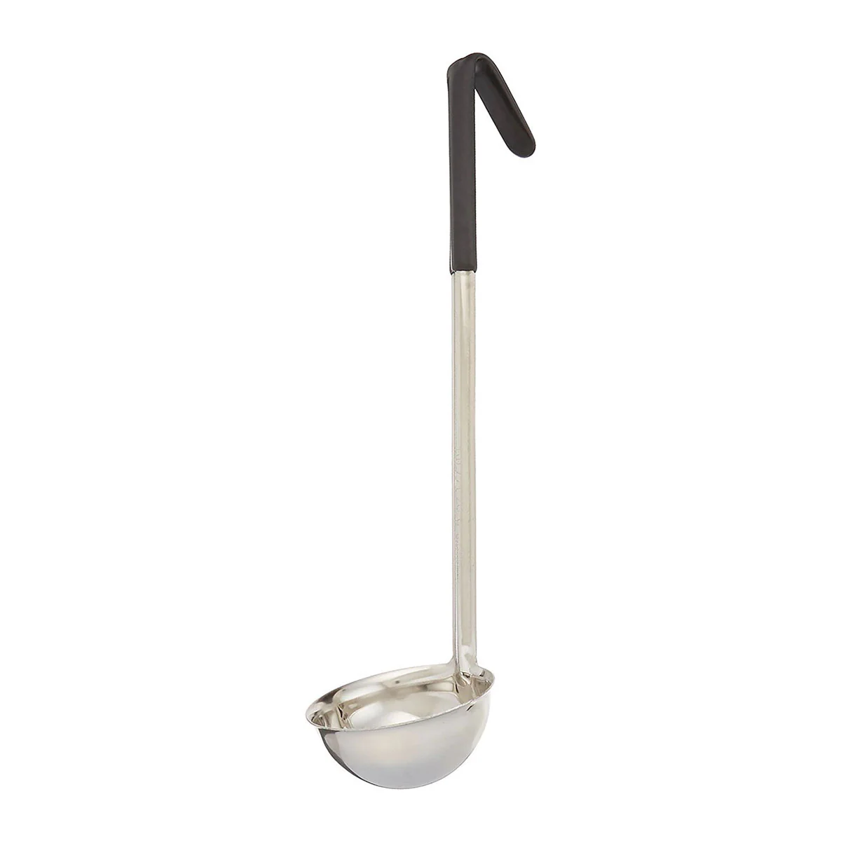 Stainless Steel Ladle w/ Black Plastic Handle, 6 oz.