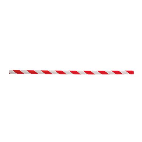 Tablecraft 100125 Wrapped Paper Straws, 7-3/4", Red Striped, Pack of 500