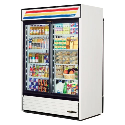 True GDM-47RL-HC-LD Glass Door Merchandiser, Cooler, 2 Sliding Doors, Pass-Thru, 54" Wide
