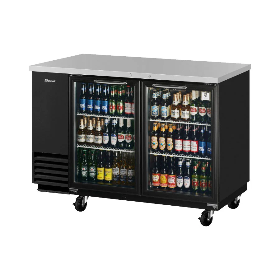 Turbo Air TBB-2SG-N Super Deluxe Series Back Bar Glass 2 Door Cooler, 19 cu. ft.