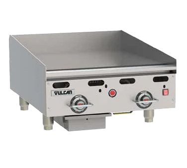 Vulcan 924RX Heavy Duty Countertop Griddle, Natural Gas, 2 Burners, 24"