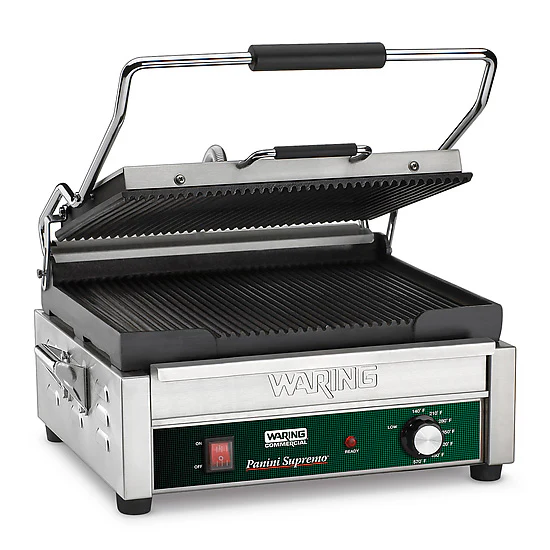 Waring WPG250 Panini Grill w/ Ribbed Plates, 120V