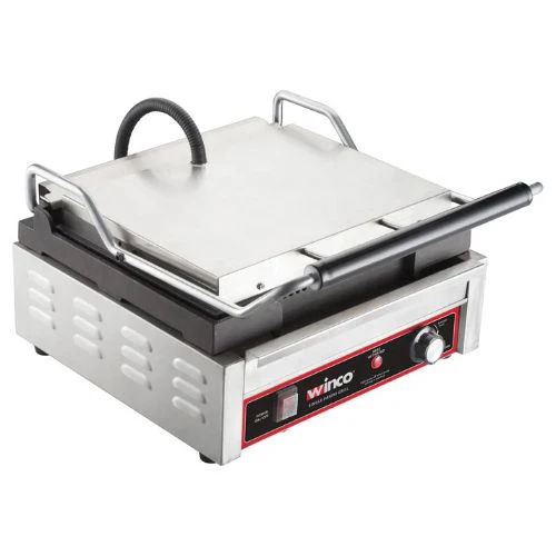 Winco EPG-1C Single Ribbed Plate 14" Panini Grill, 120V