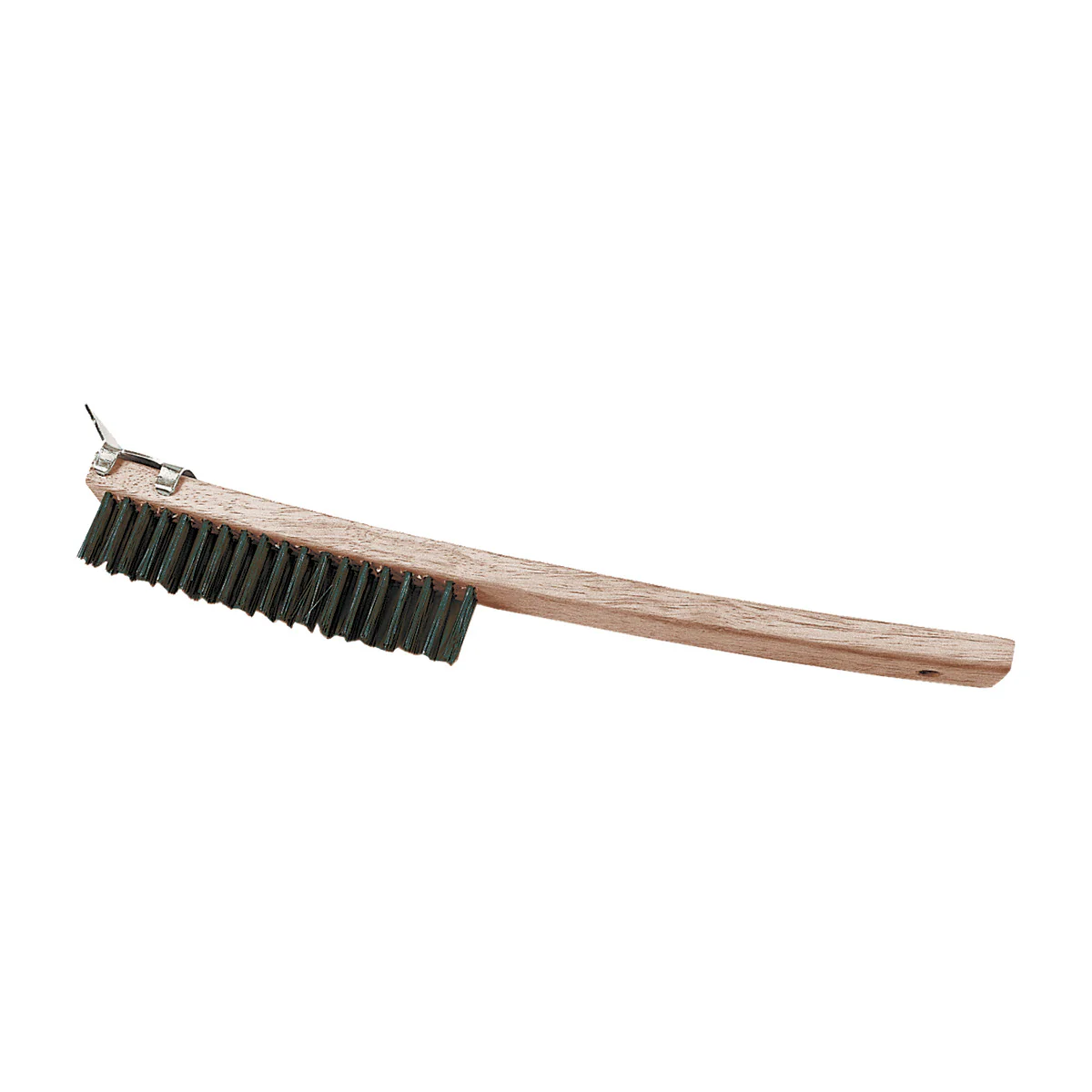 Wire Brush w/ Scraper, 13.5" Wood Handle