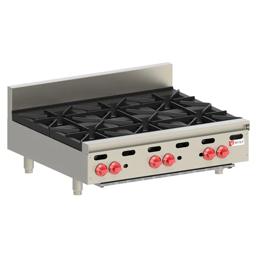 Wolf AHP636 Hot Plate, Heavy Duty, 6 Burners, 36" Wide, Gas